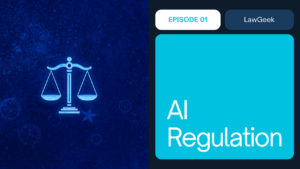 Thumbnail com título 'Nem a Europa cumpriu o prazo da lei de IA' em fundo azul-marinho e ciano, com ícone de calendário e balança da justiça